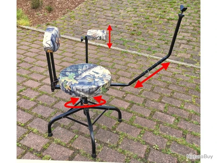 Chaise D'affût Pivotante à 360° Avec Un Support D'arme Et De Bras Réglable Pliante Matelassé 8 Chaise D'affût Pivotante à 360° Avec Un Support D'arme Et De Bras Réglable Pliante Matelassé – Image 6