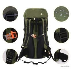 Sac à Dos Tactique Randonnée 50L Housse De Pluie Imperméable Chasse Pêche Trekking Alpinisme Vert 17 Sac à Dos Tactique Randonnée 50L Housse De Pluie Imperméable Chasse Pêche Trekking Alpinisme Vert -Peltor Soldes 00006 Sac a Dos Tactique Randonnee 50L Housse de Pluie Impermeable Chasse Peche Trekking Alpinisme Vert