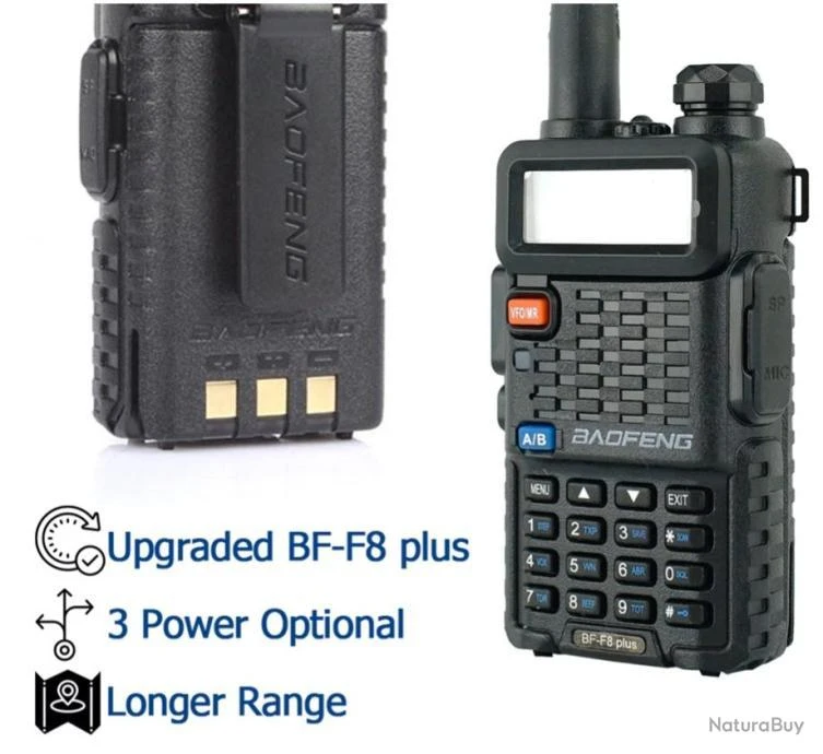 2x BAOFENG BF-F8 Plus 8W Tri-Power Talkies Walkies VHF/UHF Émetteur-Récepteur Radio Bidirectionnel 9 2x BAOFENG BF-F8 Plus 8W Tri-Power Talkies Walkies VHF/UHF Émetteur-Récepteur Radio Bidirectionnel – Image 7