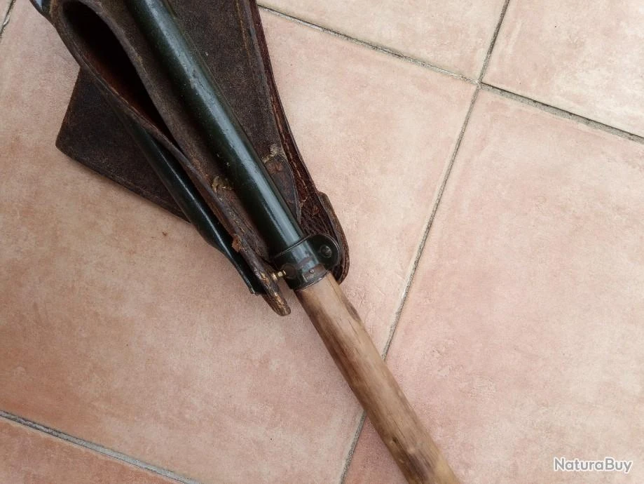 Ancienne Canne Siège Allemande Assise En Cuir. 9 Ancienne Canne Siège Allemande Assise En Cuir. – Image 7