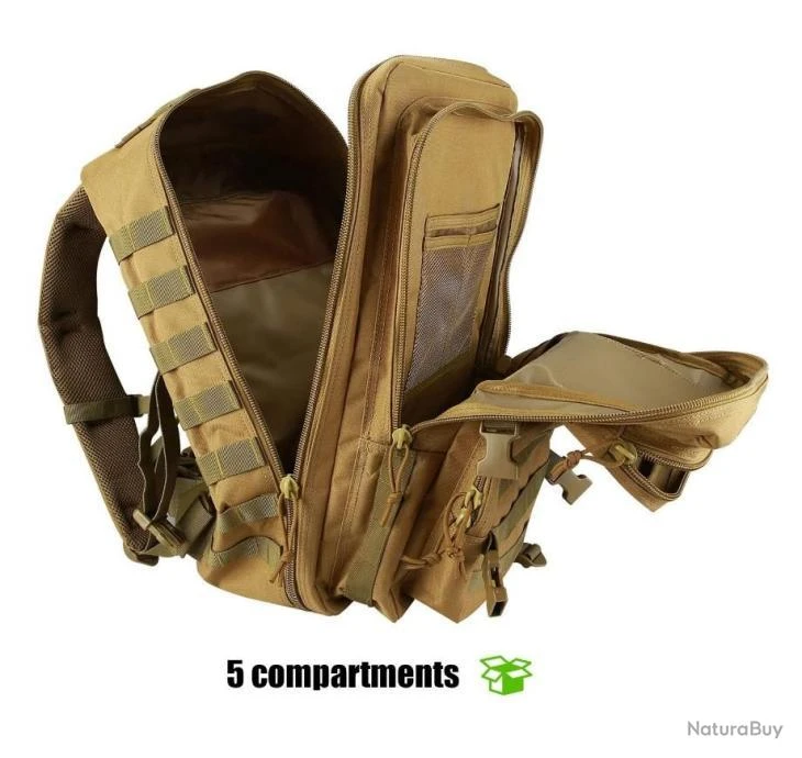 Sac à Dos Militaire Tactique Randonnée Chasse Multifonction 40L Pêche Camping Trekking Escalade 10 Sac à Dos Militaire Tactique Randonnée Chasse Multifonction 40L Pêche Camping Trekking Escalade – Image 8