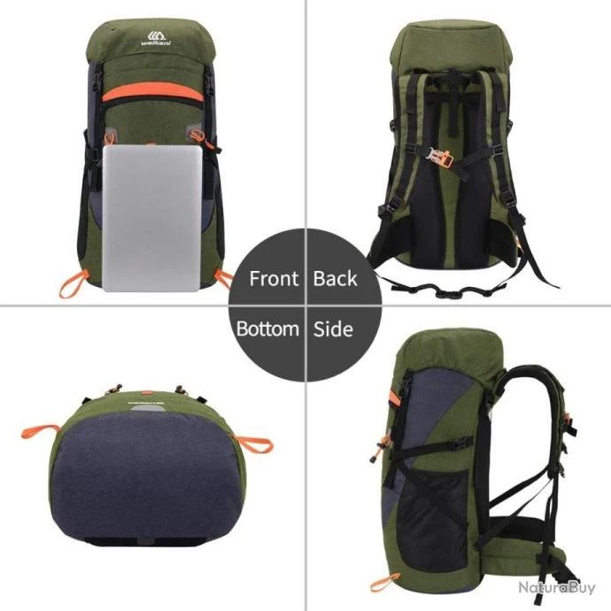 Sac à Dos Tactique Randonnée 50L Housse De Pluie Imperméable Chasse Pêche Trekking Alpinisme Vert 12 Sac à Dos Tactique Randonnée 50L Housse De Pluie Imperméable Chasse Pêche Trekking Alpinisme Vert – Image 10