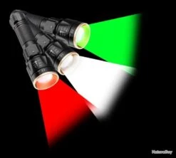 Lampe Tactique Rechargeable NUM'AXES 3 Led Blanche-Rouge-Verte Lampe Torche à LED Multicolores -Peltor Soldes 00011 LAMPE TACTIQUE RECHARGEABLE NUM AXES 3 LED BLANCHE ROUGE VERTE