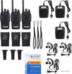 Talkie Walkie 3pcs 16 Canaux VOX LCD Rechargeable Batterie 1500 MAh Lampe Oreillette Et USB -Peltor Soldes 00012 Talkie Walkie 3pcs 16 Canaux VOX LCD Rechargeable Batterie 1500 mAh Lampe Oreillette et USB