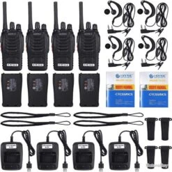Talkie Walkie 4pcs 16 Canaux VOX LCD Rechargeable Batterie 1500 MAh Lampe Oreillette Et USB -Peltor Soldes 00012 Talkie Walkie 4pcs 16 Canaux VOX LCD Rechargeable Batterie 1500 mAh Lampe Oreillette et USB