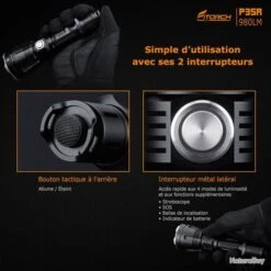 Lampe FITORCH P35R - 1200 LM -Peltor Soldes 00041 Lampe FITORCH P35R 1200 LM