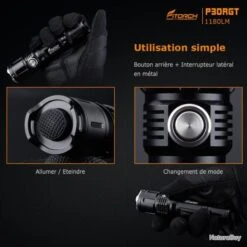 Lampe FITORCH P30RGT - 1180 LM -Peltor Soldes 00043 Lampe FITORCH P30RGT 1180 LM